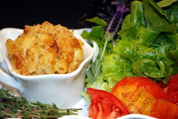 Personal Mac n' Cheese with side salad
