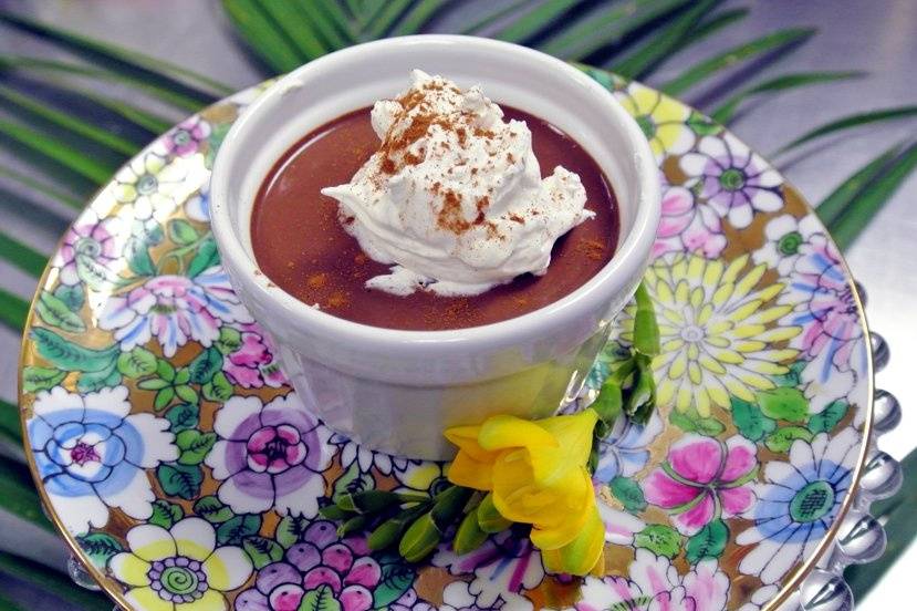 Pot de Creme | this chocolate delight is a perfect example of serving an elegant individual dessert course vs. the traditional wedding cake or dessert bar.