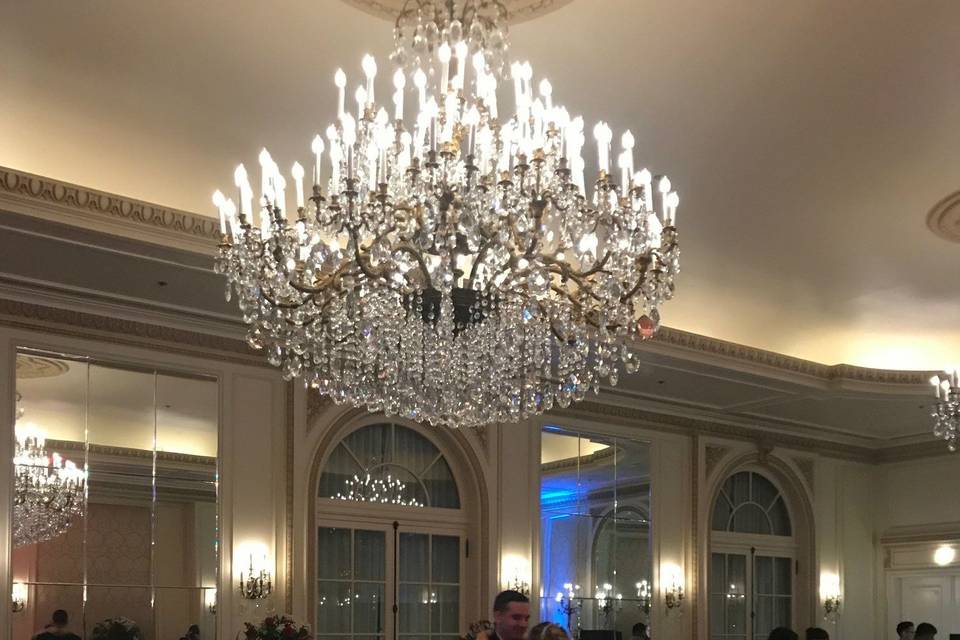 Dancing under the chandelier