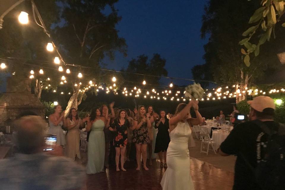 Tossing the bouquet