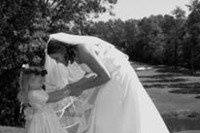 Bride and flower girl
