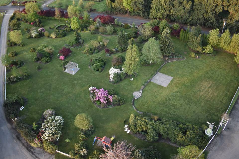Air view of the gardens