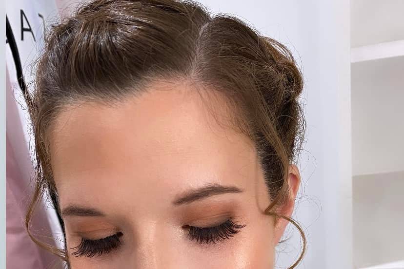 Wedding makeup and false lashes