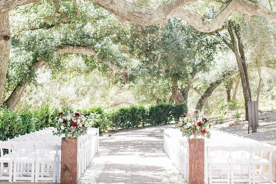 Outdoor wedding setup