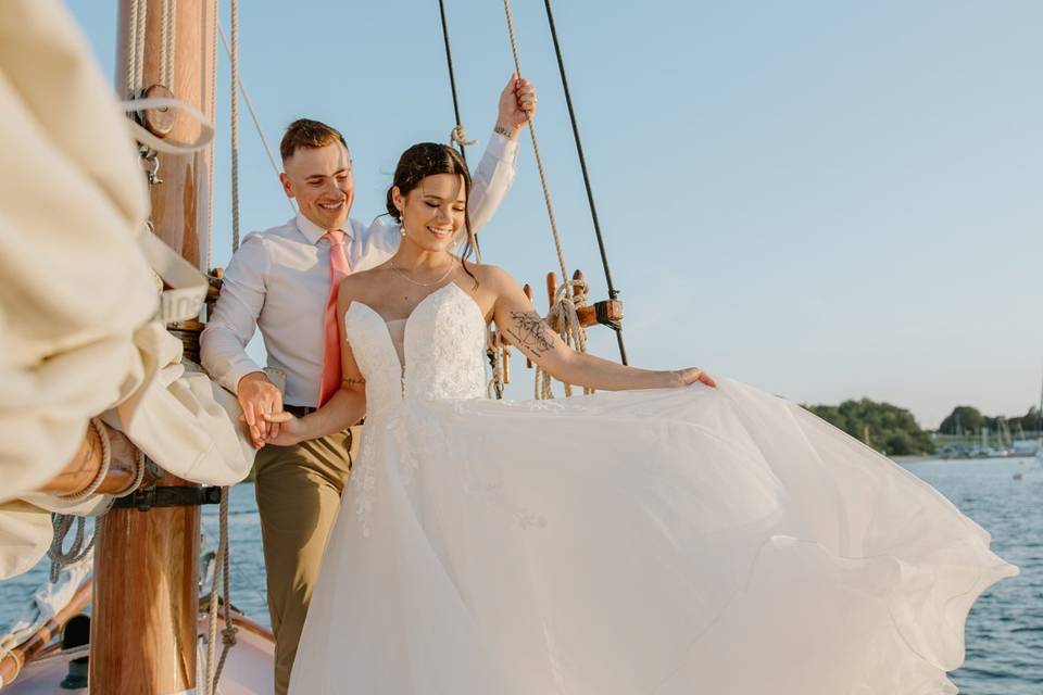 Sailboat Elopement Newport RI
