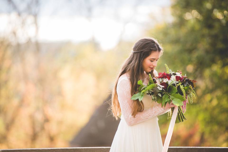 Bride holding her bouquet