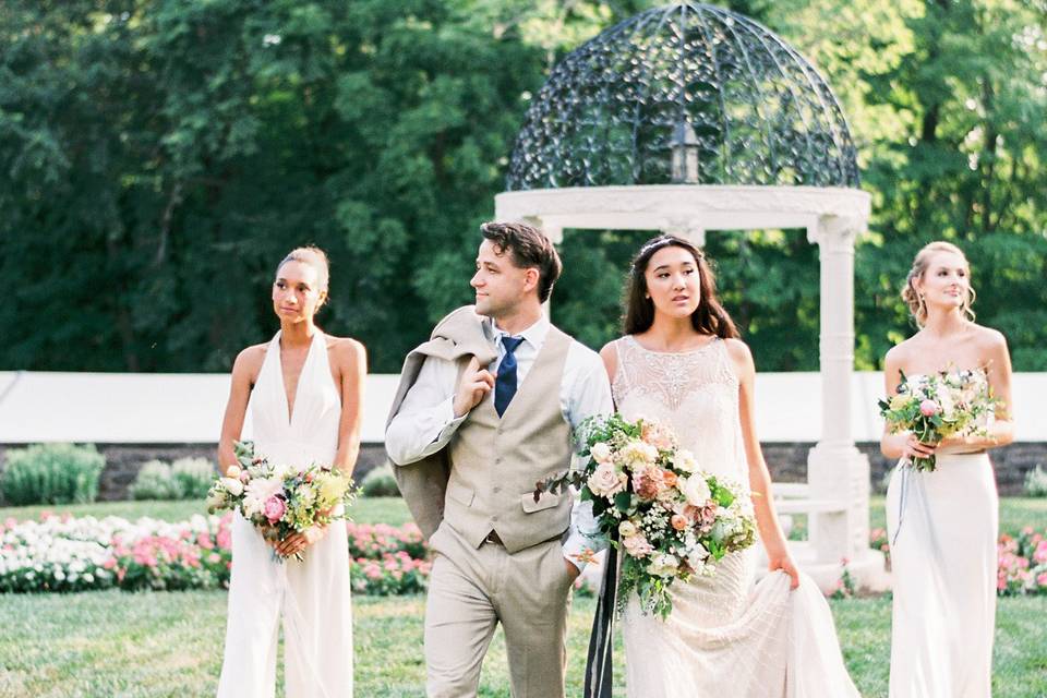 Bride with friends