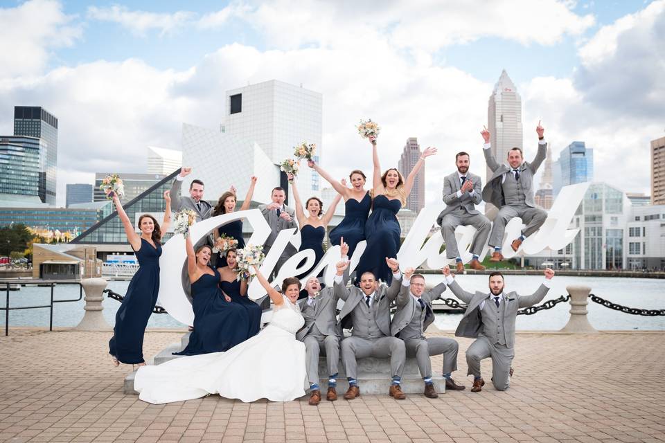 The wedding party Brass Key Photography