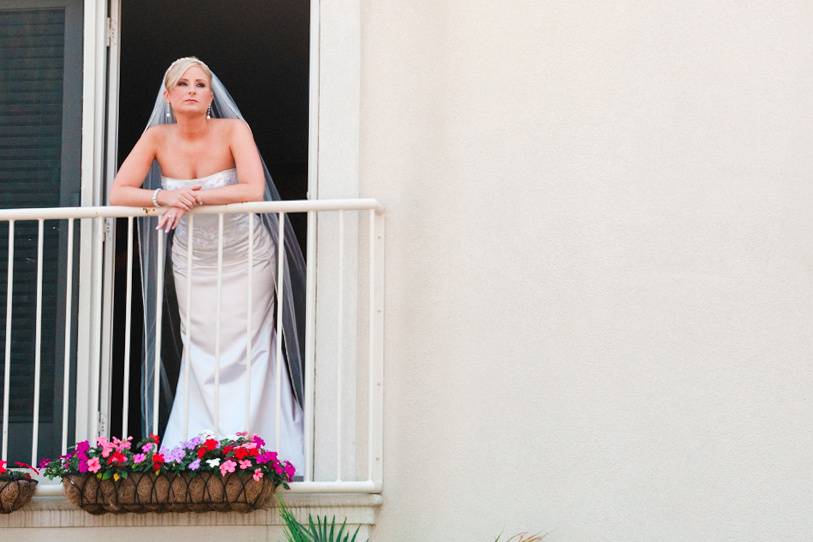 Bride on Balcony