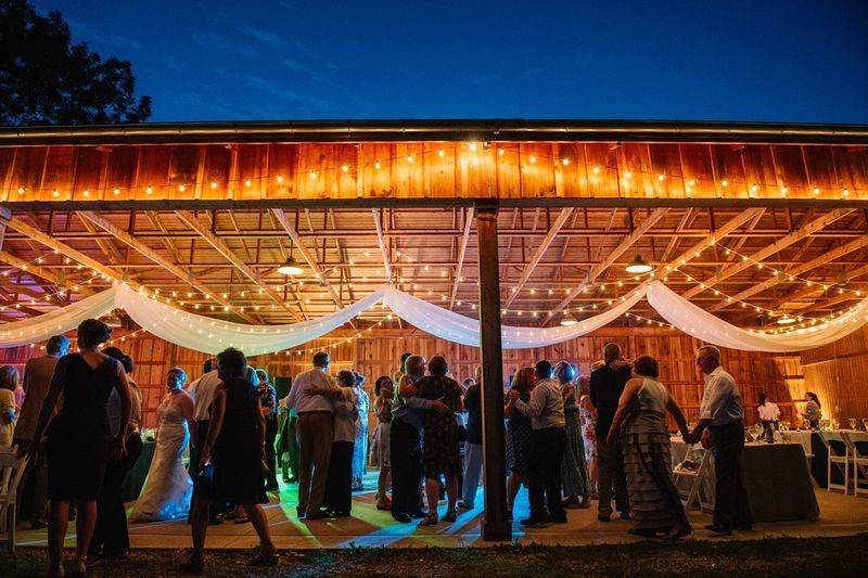 Hale Farm Carriage Pavilion with Strings, Drape, and Uplights