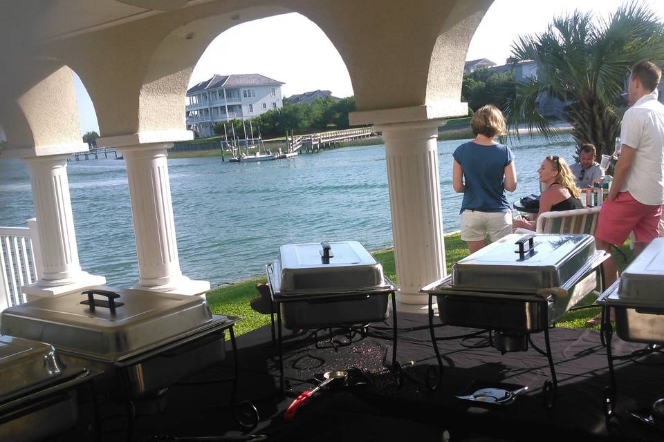 Buffet area near the Ocean