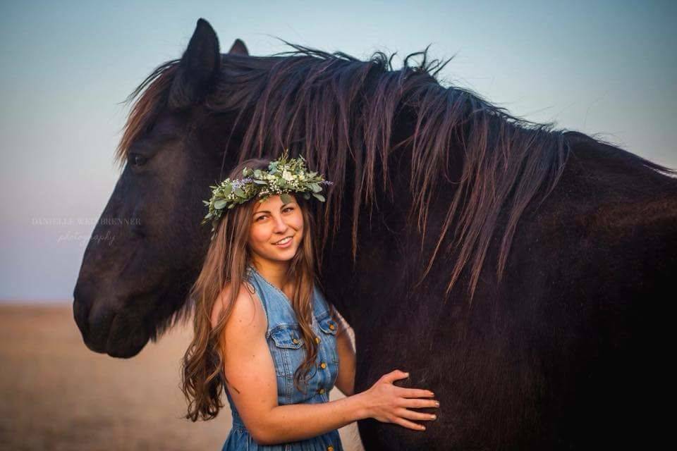 With the horse