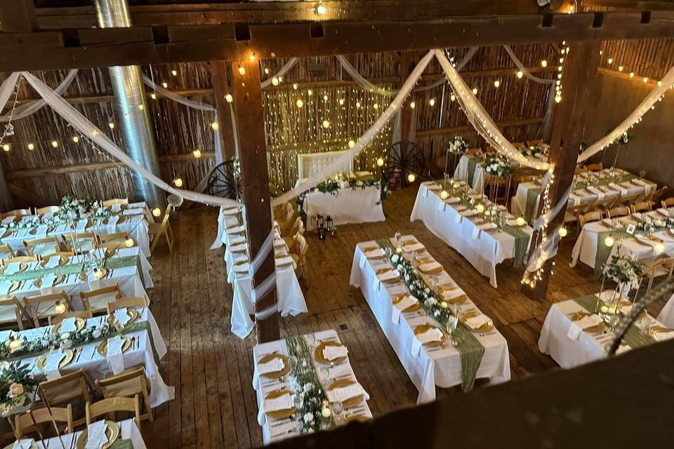 Tables and chairs included