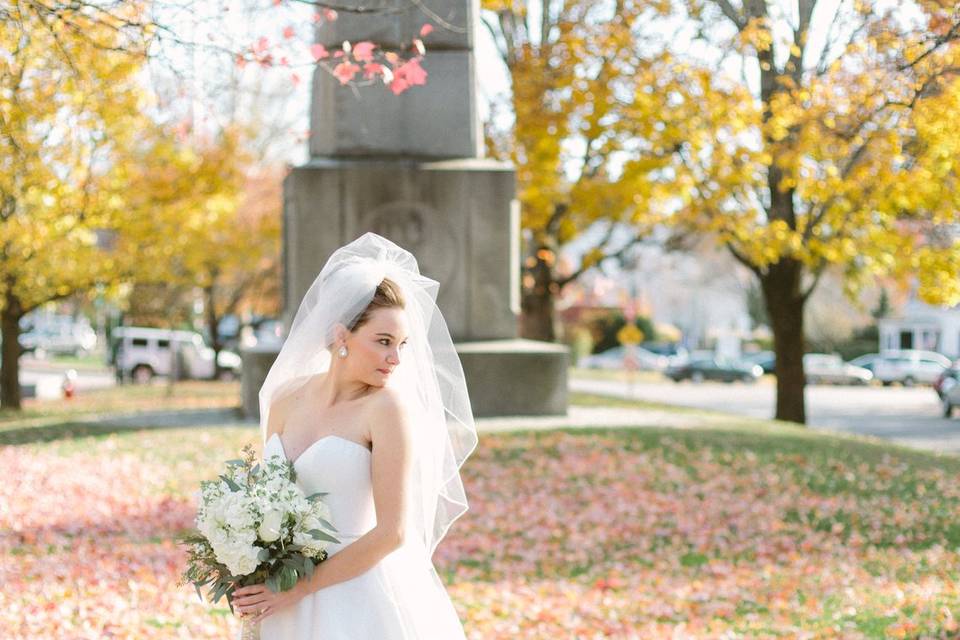 Bride in fall