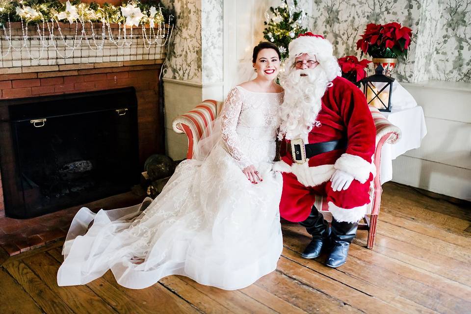 Bride and Santa Claus