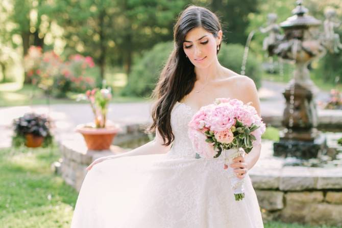 Bride by the fountain