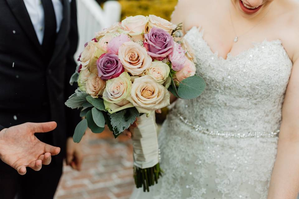 Bride holding her bouquet