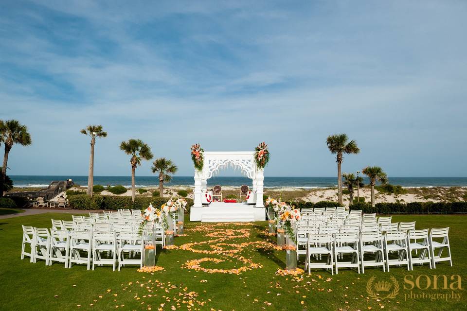 Wedding ceremony set-up