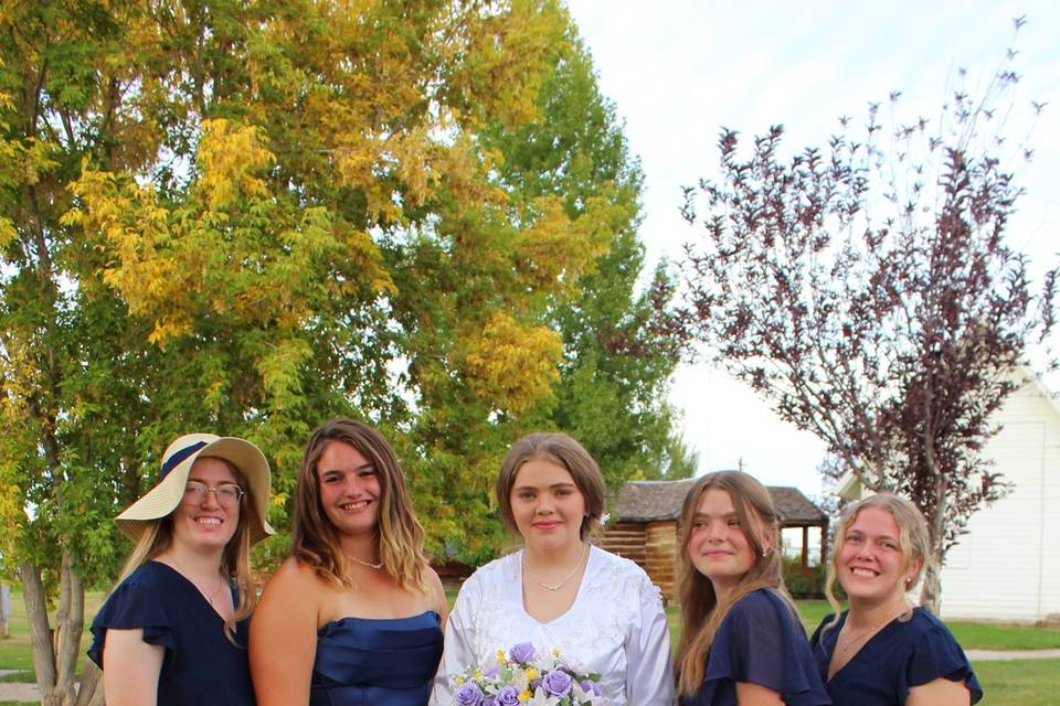 Bride and Bridesmaids