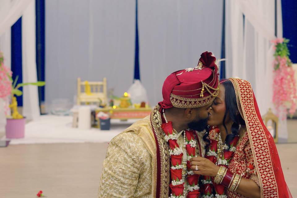 After the ceremony kiss