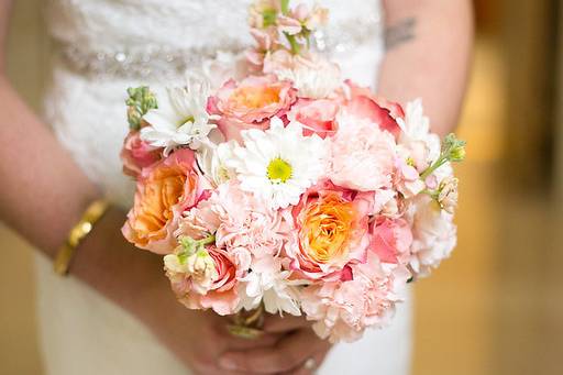 Bride's bouquet in hand