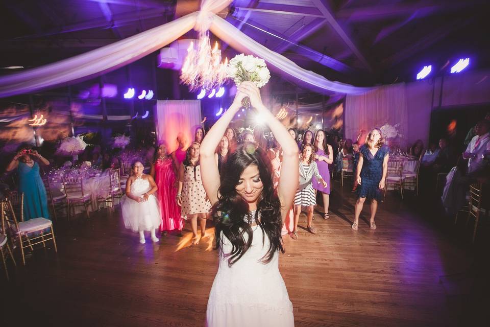 Tossing of bouquet