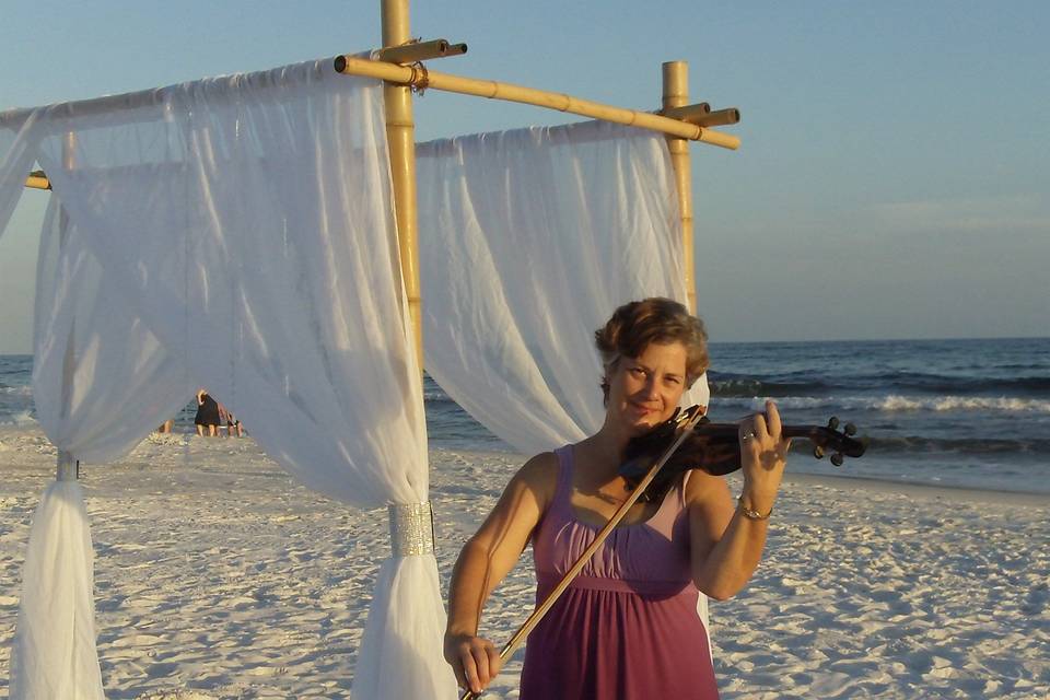 Solo Violin on the Beach