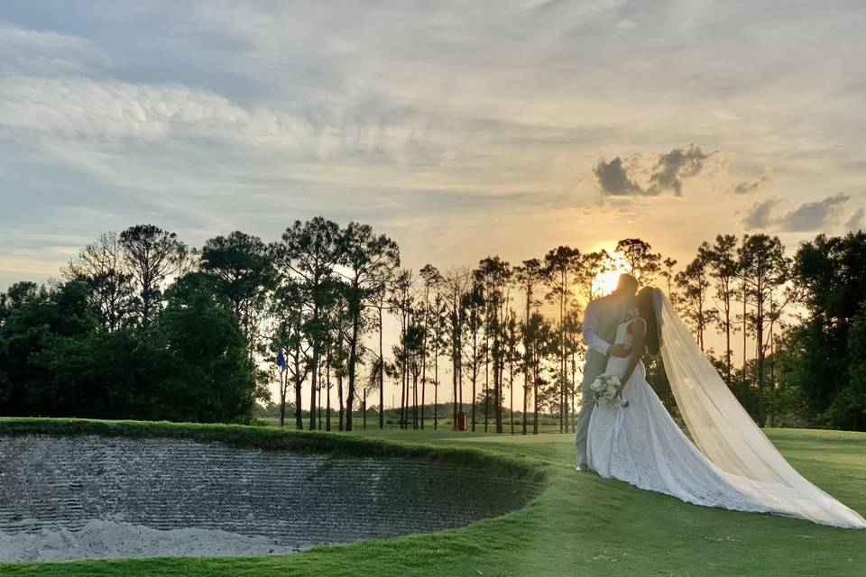 Sunset on the golf course