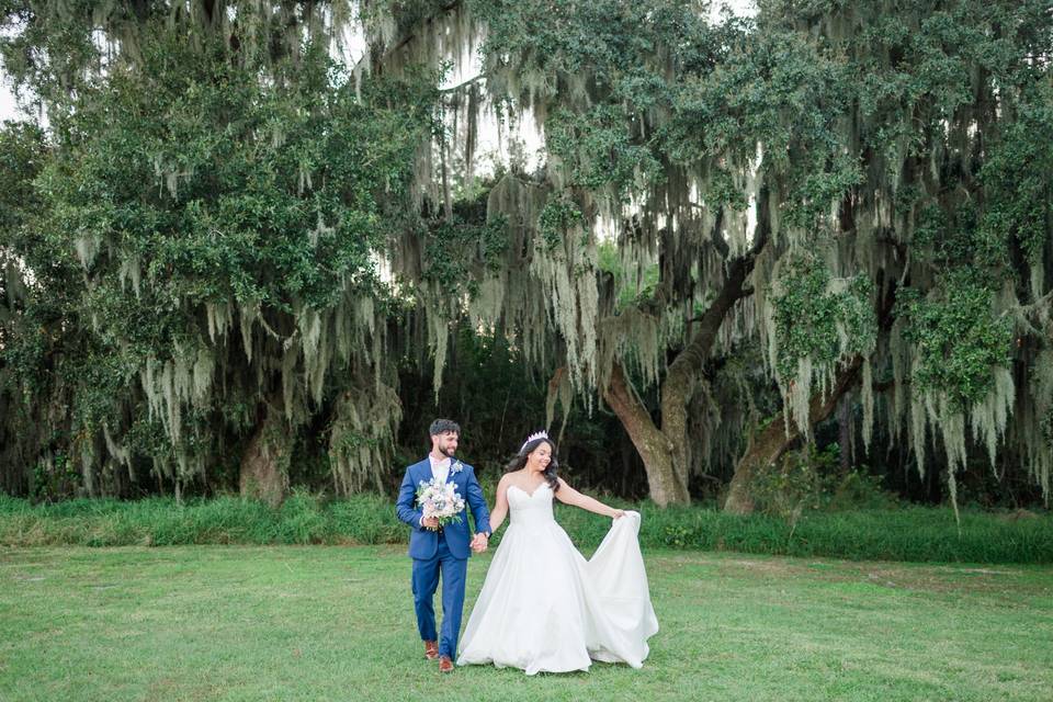 Bridal Portrait by Mossy Trees