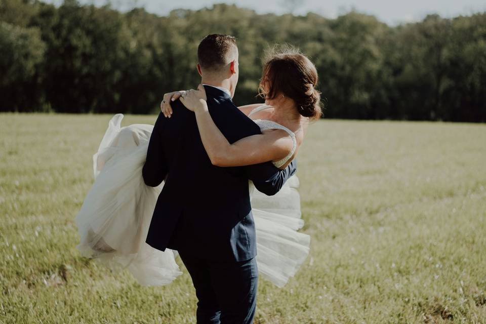 Bride and groom after ceremony