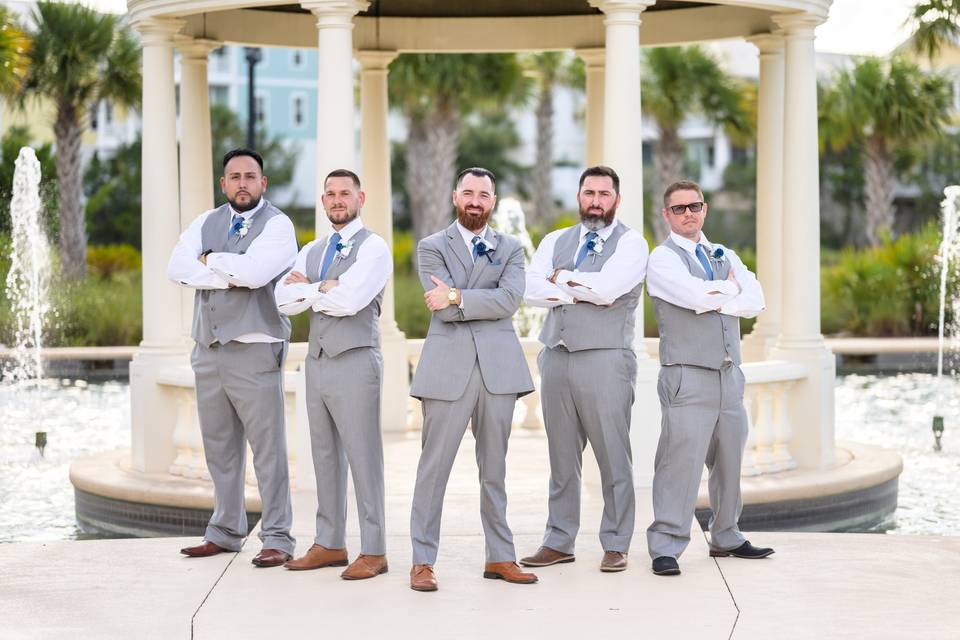 Groomsmen posing