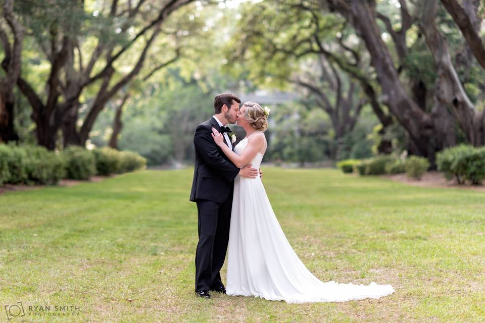 In an oak alley at Wachesaw Plantation