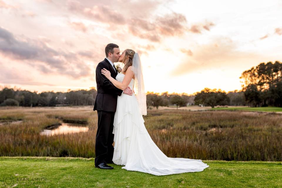 Sunset on the golf course