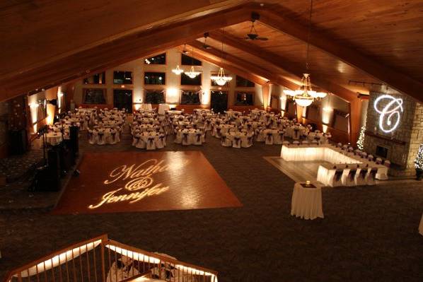 Our custom monograms and uplighting brings out your personal touches!