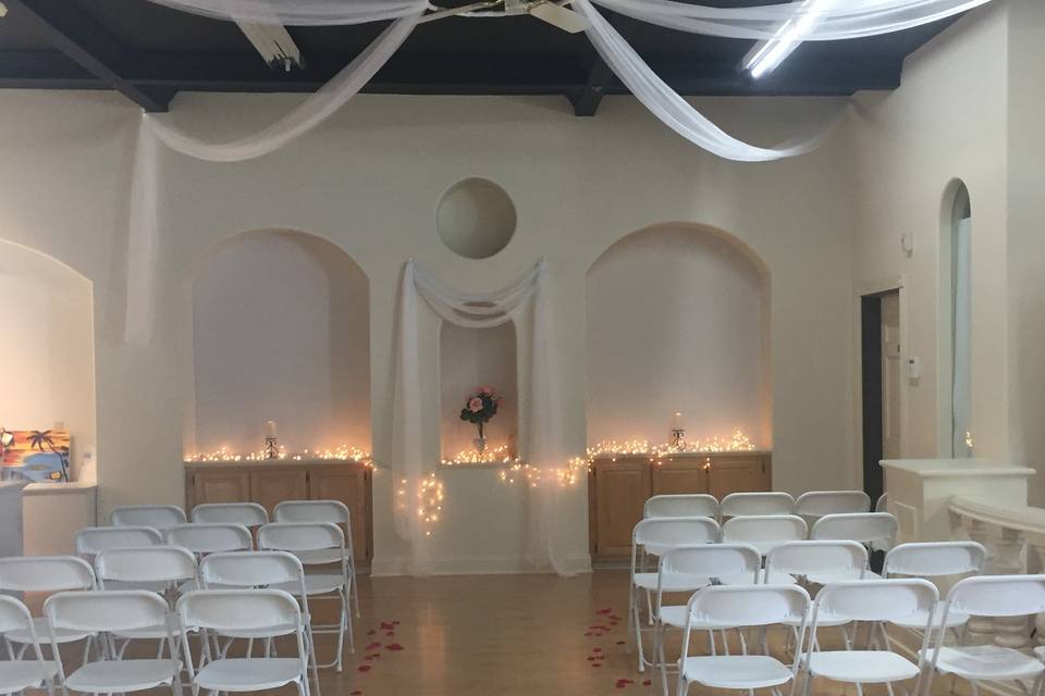 Ceremony Option at The Sunshine Event Center (Option for 100-120 guests)