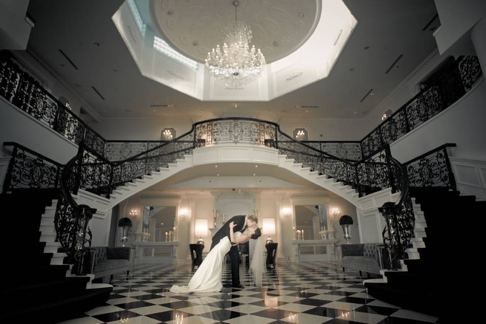 Kiss under the chandelier