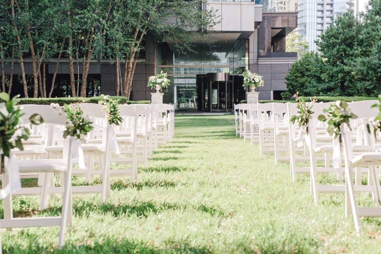 Lawn Ceremony - White Chairs