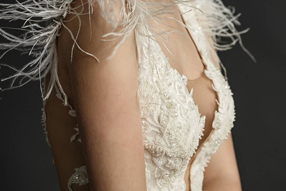 Custom made wedding gown