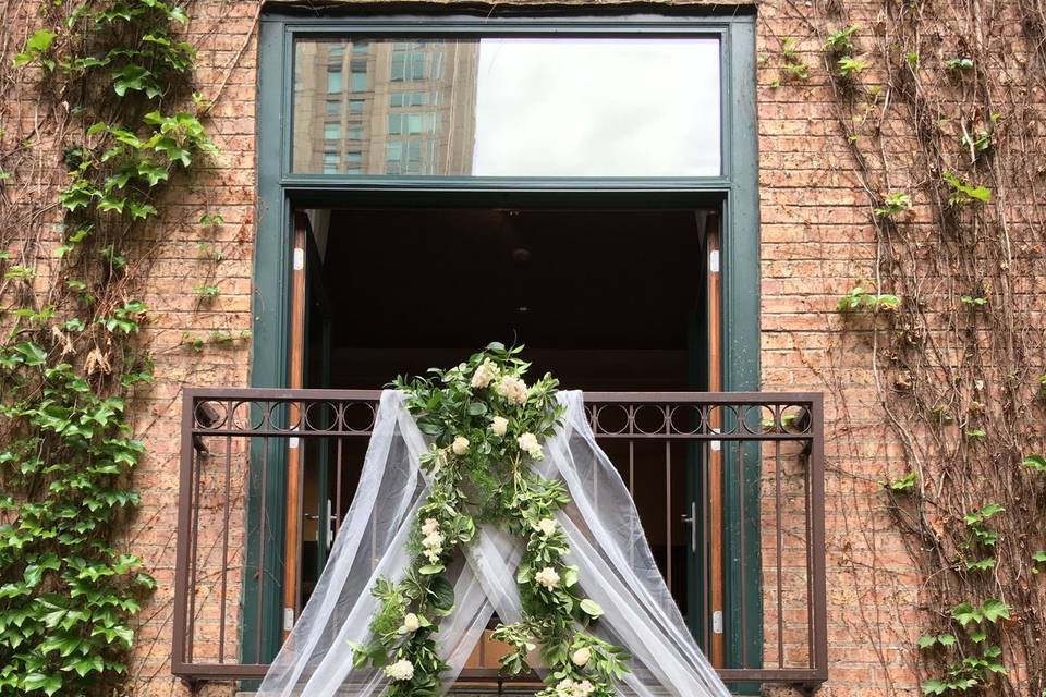 Sheer wedding arch