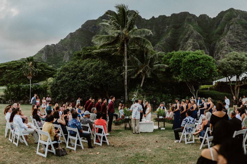 Outdoor wedding ceremony