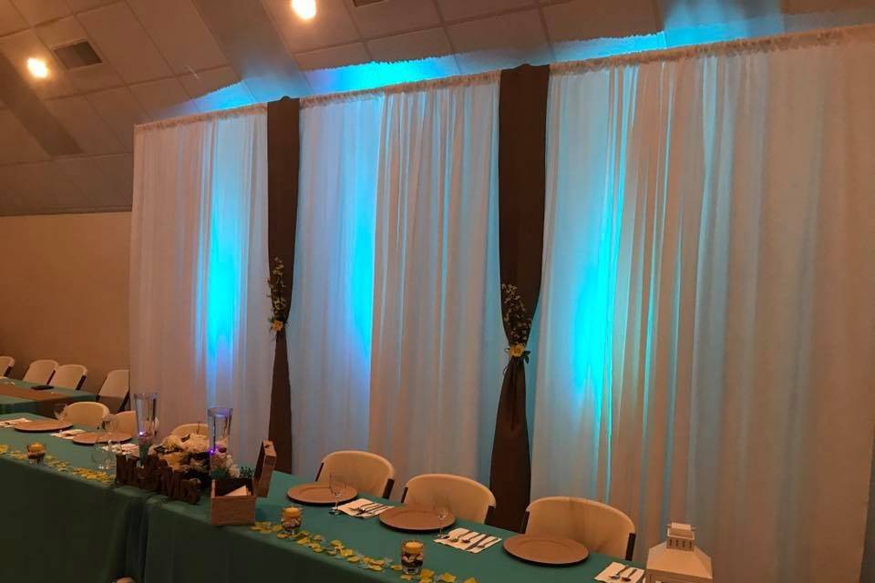 Head table and lighting