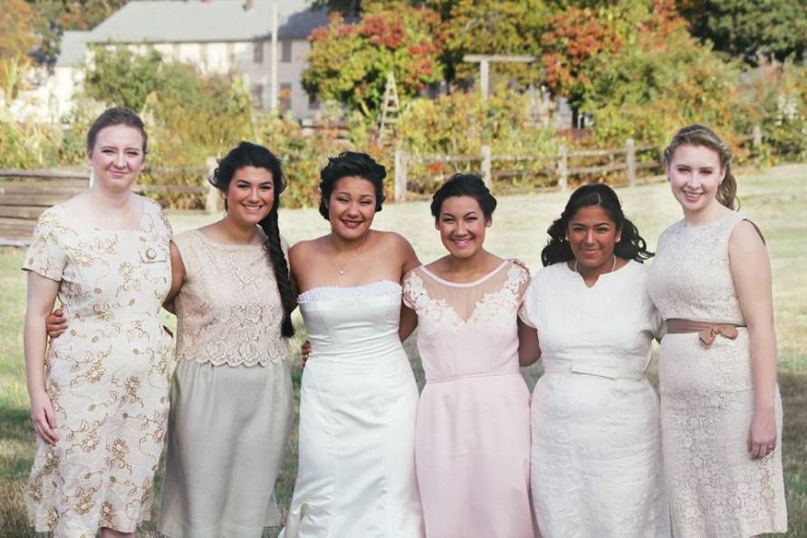 Bride and bridesmaids