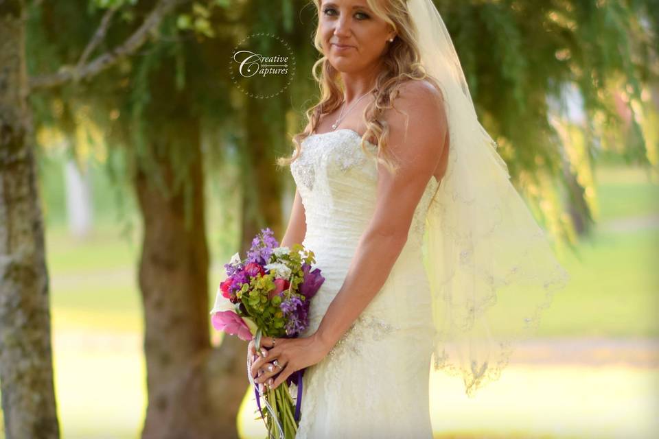 Bride holding her bouquet