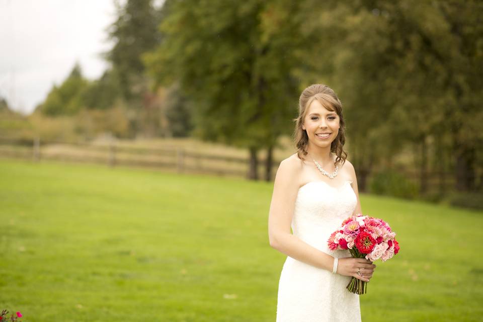 Bride holding her bouquet