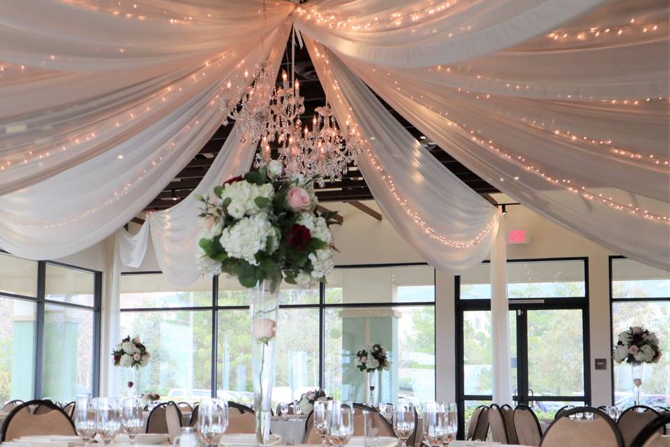 Ceiling Draping & Flowers