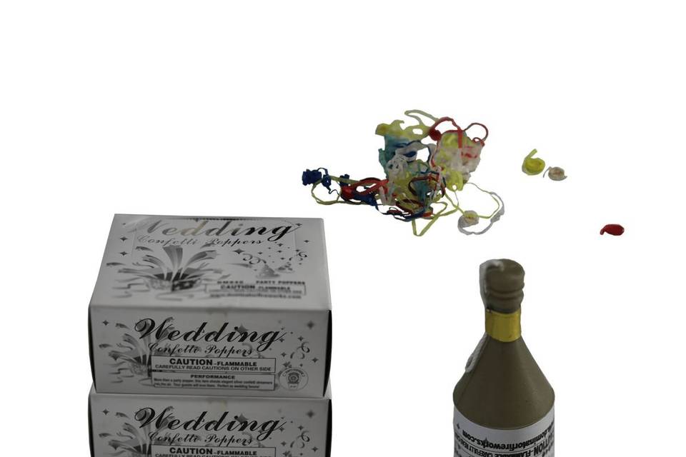 One of our most popular novelties, our champagne poppers are great for weddings, engagement and all kinds of get-togethers or celebrations. They are easy to use, fun and safe so they can provide entertainment for all ages. Just simply pull the string and turn your celebration into a real party.