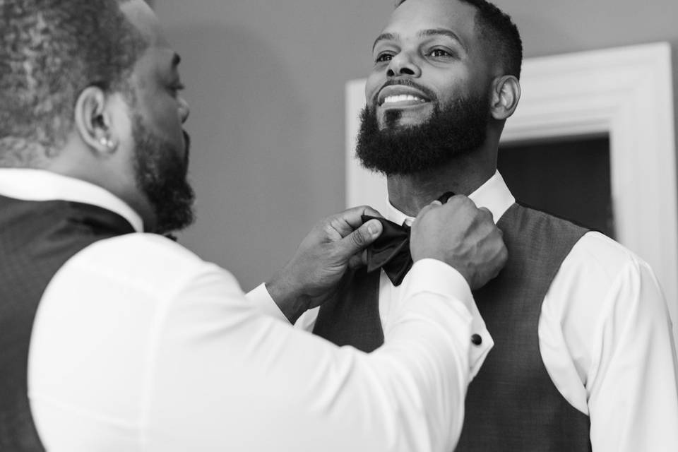 Groom candid