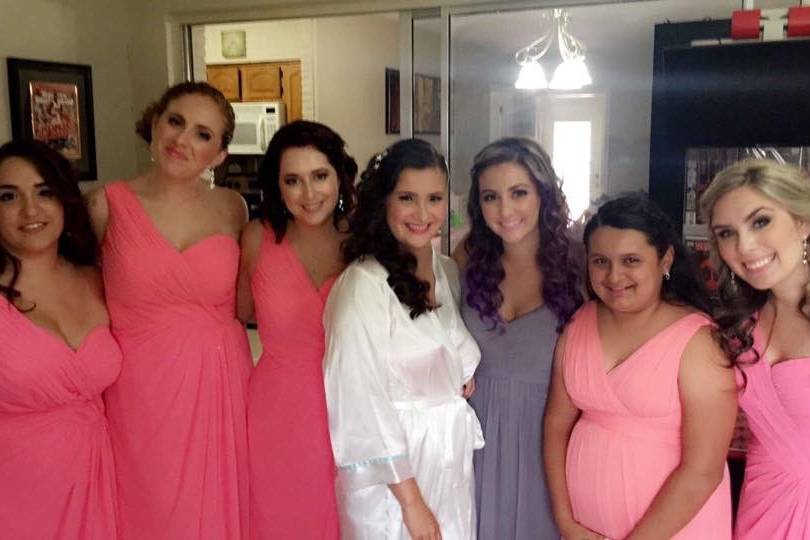 The bride and bridesmaids