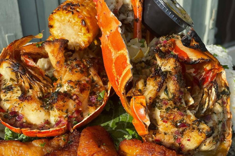 Caribbean lobster meal