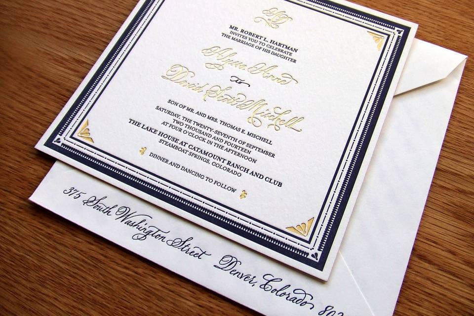 Letterpress + Gold Foil